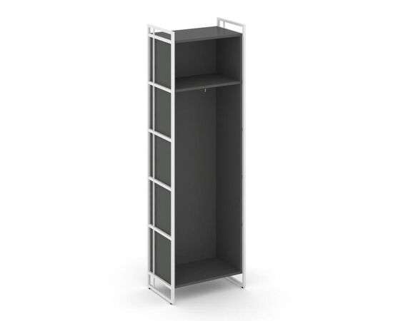 Рифт Гардероб 640x396x2010 RF.GB-51 (L) Антрацит NEW/Металл Белый/Белый Ручки, Основной цвет: Антрацит NEW/Металл Белый/Белый Ручки, Ширина: 640, Высота: 2010, Глубина: 396, Максимальная ширина: 640, Максимальная глубина: 396, Максимальная высота: 2010, Объем: 0,123, Бренд: РИВА ООО, Артикул для сайта: RF.GB-51 (L), изображение 2post-test