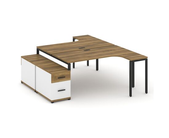 Концепт Рабочая станция с двойной опорной тумбой 1580/1946x2400x750 CN.DSA-304 A Сандал Янтарный/Белый Бриллиант/Металл Черный, Основной цвет: Сандал Янтарный/Белый Бриллиант/Металл Черный, Ширина: 1946, Высота: 750, Глубина: 2400, Максимальная ширина: 1946, Максимальная глубина: 2400, Минимальная ширина: 1580, Максимальная высота: 750, Вес: 136,28, Объем: 0,451, Бренд: РИВА ООО, Артикул для сайта: CN.DSA-304 A, изображение 2post-test