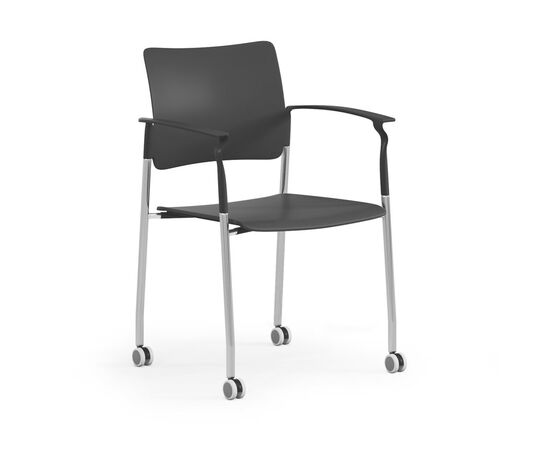 ПИНКО/PINKO Кресло пластиковое на колесах с подлокотниками 44/53x45/48xh79 Pinko plastic black cast Arms Чернй/Хром, Основной цвет: Чернй/Хром, Ширина: 53, Высота: 79, Глубина: 48, Максимальная ширина: 53, Максимальная глубина: 48, Минимальная ширина: 44, Максимальная высота: 79, Минимальная глубина: 45, Вес: 8, Объем: 0,12, Бренд: ЦЕНТРЭКСИМ ООО, Артикул для сайта: Pinko plastic black cast Arms, изображение 2post-test