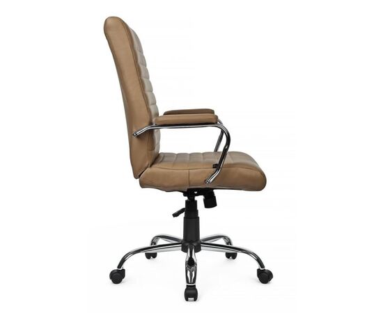 Кресло Корс RCH 68x68x106/116 9356H Коричневый, Основной цвет: Коричневый, Ширина: 68, Высота: 116, Глубина: 68, Максимальная ширина: 68, Максимальная глубина: 68, Максимальная высота: 116, Вес: 15,9, Материал сиденья: экокожа, Механизм: топ-ган, Подголовник: металлические хромированные, с накладками из экокожи в цвет кресла, Цвет сиденья: Коричневый, Цвет спинки: Коричневый, Материал спинки: экокожа, Гарантия: 1 год, Страна производитель: Китай, Максимальная нагрузка: 120, Бренд: РИВА ООО, Артикул для сайта: 9356H, изображение 2post-test