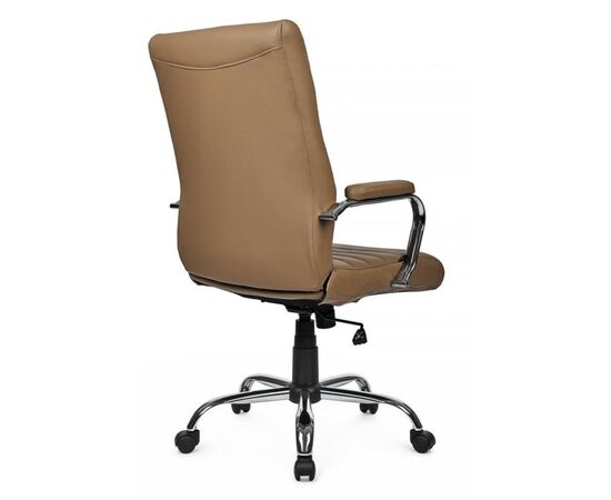 Кресло Корс RCH 68x68x106/116 9356H Коричневый, Основной цвет: Коричневый, Ширина: 68, Высота: 116, Глубина: 68, Максимальная ширина: 68, Максимальная глубина: 68, Максимальная высота: 116, Вес: 15,9, Материал сиденья: экокожа, Механизм: топ-ган, Подголовник: металлические хромированные, с накладками из экокожи в цвет кресла, Цвет сиденья: Коричневый, Цвет спинки: Коричневый, Материал спинки: экокожа, Гарантия: 1 год, Страна производитель: Китай, Максимальная нагрузка: 120, Бренд: РИВА ООО, Артикул для сайта: 9356H, изображение 3post-test