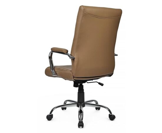 Кресло Корс RCH 68x68x106/116 9356H Коричневый, Основной цвет: Коричневый, Ширина: 68, Высота: 116, Глубина: 68, Максимальная ширина: 68, Максимальная глубина: 68, Максимальная высота: 116, Вес: 15,9, Материал сиденья: экокожа, Механизм: топ-ган, Подголовник: металлические хромированные, с накладками из экокожи в цвет кресла, Цвет сиденья: Коричневый, Цвет спинки: Коричневый, Материал спинки: экокожа, Гарантия: 1 год, Страна производитель: Китай, Максимальная нагрузка: 120, Бренд: РИВА ООО, Артикул для сайта: 9356H, изображение 5post-test