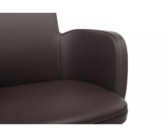 Кресло Шарм 60x60x83/93 B2512 Темно-коричневый, Основной цвет: Темно-коричневый, Ширина: 60, Высота: 93, Глубина: 60, Максимальная ширина: 60, Максимальная глубина: 60, Максимальная высота: 93, Вес: 17,2, Материал сиденья: натуральная кожа/экокожа, Механизм: пиастра, Подголовник: обитые кожей в цвет кресла, Цвет сиденья: Темно-коричневый, Цвет спинки: Темно-коричневый, Максимальная нагрузка: 150, Материал спинки: натуральная кожа/экокожа, Гарантия: 5 лет, Страна производитель: Китай, Объем: 0,25, Бренд: РИВА ООО, Артикул для сайта: B2512, изображение 9post-test