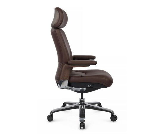 Кресло Марк 74x70x120/126 FK006-A Коричневый, Основной цвет: Коричневый, Ширина: 74, Высота: 126, Глубина: 70, Максимальная ширина: 74, Максимальная глубина: 70, Максимальная высота: 126, Вес: 35,2, Материал сиденья: натуральная кожа, Механизм: синхромеханизм со слайдером с фиксацией в 3 положениях, Подголовник: 3D, с накладками из кожи в цвет кресла, Цвет сиденья: Коричневый, Цвет спинки: Коричневый, Максимальная нагрузка: 250, Материал спинки: натуральная кожа, Гарантия: 5 лет, Страна производитель: Китай, Объем: 0,389, Бренд: РИВА ООО, Артикул для сайта: FK006-A, изображение 2post-test