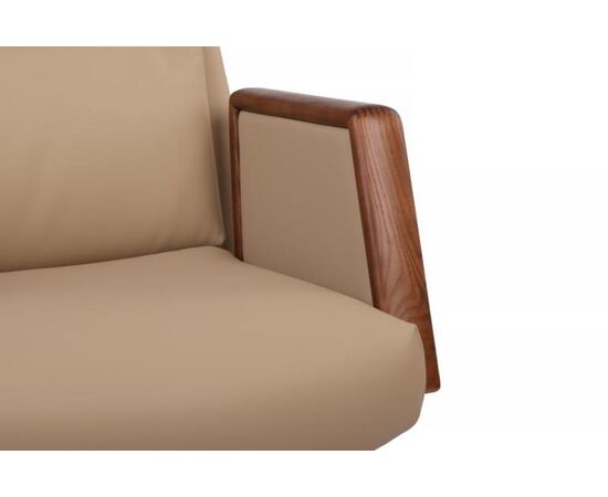 Кресло Франко-M 68x78x103/109 B2415-1 Светло-бежевый, Основной цвет: Светло-бежевый, Ширина: 68, Высота: 109, Глубина: 78, Максимальная ширина: 68, Максимальная глубина: 78, Максимальная высота: 109, Вес: 32, Материал сиденья: натуральная кожа/экокожа, Механизм: синхромеханизм с фиксацией в 4 положениях, Подголовник: обитые кожей в цвет кресла/массив  дерева, Цвет сиденья: Светло-бежевый, Цвет спинки: Светло-бежевый, Максимальная нагрузка: 250, Материал спинки: натуральная кожа/экокожа, Гарантия: 5 лет, Страна производитель: Китай, Объем: 0,286, Бренд: РИВА ООО, Артикул для сайта: B2415-1, изображение 9post-test