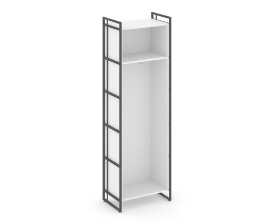 Рифт Гардероб 640x396x2010 RF.GB-51 (L) Белый Бриллиант/Металл черный, Основной цвет: Белый Бриллиант/Металл черный, Ширина: 640, Высота: 2010, Глубина: 396, Максимальная ширина: 640, Максимальная глубина: 396, Максимальная высота: 2010, Объем: 0,123, Бренд: РИВА ООО, Артикул для сайта: RF.GB-51 (L), изображение 2post-test
