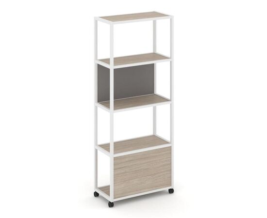 Шелф Мобайл Стеллаж 5 уровней 1 секция 1200x400x2000 VR.LT-STK-503.12 Дуб Аттик/Металл Белый/W-11, Основной цвет: Дуб Аттик/Металл Белый/W-11, Ширина: 1200, Высота: 2000, Глубина: 400, Максимальная ширина: 1200, Максимальная глубина: 400, Максимальная высота: 2000, Объем: 0,134, Бренд: РИВА ООО, Артикул для сайта: VR.LT-STK-503.12, изображение 2post-test