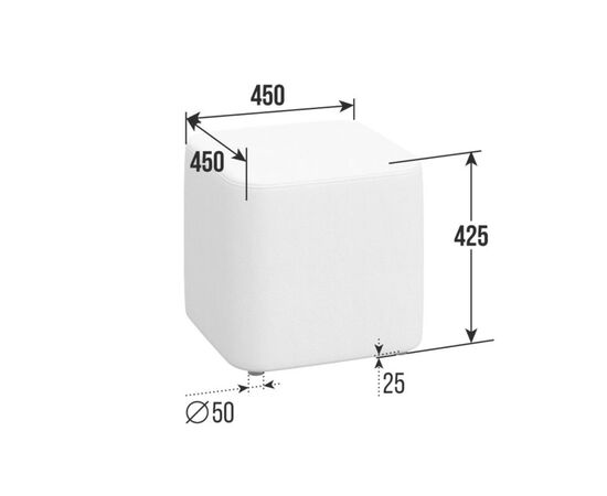 Вермонт Пуфик 450x450x425 PV-BB2 Latte Lux 412, Основной цвет: Latte Lux 412, Ширина: 450, Высота: 425, Глубина: 450, Максимальная ширина: 450, Максимальная глубина: 450, Максимальная высота: 425, Вес: 12, Объем: 0,1, Бренд: РИВА ООО, Артикул для сайта: PV-BB2, изображение 2post-test