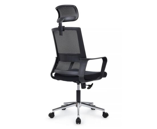 Кресло Минт RCH 64x64x117/131 M1029HBE Чёрный, Основной цвет: Чёрный, Ширина: 64, Высота: 131, Глубина: 64, Максимальная ширина: 64, Максимальная глубина: 64, Максимальная высота: 131, Вес: 11, Материал сиденья: ткань, Механизм: топ-ган, Подголовник: черный пластик, Цвет сиденья: Черный, Цвет спинки: Черный, Максимальная нагрузка: 120, Материал спинки: сетка, Гарантия: 1 год, Страна производитель: Китай, Объем: 0,104, Бренд: РИВА ООО, Артикул для сайта: M1029HBE, изображение 2post-test