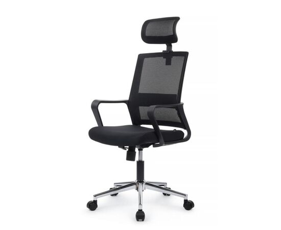 Кресло Минт RCH 64x64x117/131 M1029HBE Чёрный, Основной цвет: Чёрный, Ширина: 64, Высота: 131, Глубина: 64, Максимальная ширина: 64, Максимальная глубина: 64, Максимальная высота: 131, Вес: 11, Материал сиденья: ткань, Механизм: топ-ган, Подголовник: черный пластик, Цвет сиденья: Черный, Цвет спинки: Черный, Максимальная нагрузка: 120, Материал спинки: сетка, Гарантия: 1 год, Страна производитель: Китай, Объем: 0,104, Бренд: РИВА ООО, Артикул для сайта: M1029HBE, изображение 7post-test