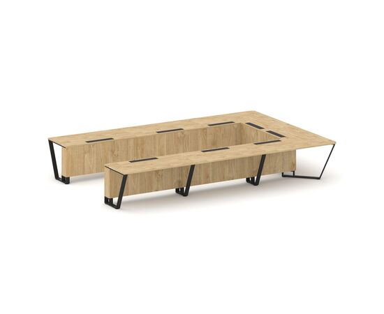 Стил Мит Стол переговорный П-образный 4800x3200x750 KD-PR.B.SP-15P Тиквуд Светлый/Металл Черный, Основной цвет: Тиквуд Светлый/Металл Черный, Ширина: 4800, Высота: 750, Глубина: 3200, Максимальная ширина: 4800, Максимальная глубина: 3200, Максимальная высота: 750, Объем: 1,53, Бренд: РИВА ООО, Артикул для сайта: KD-PR.B.SP-15P, изображение 2post-test