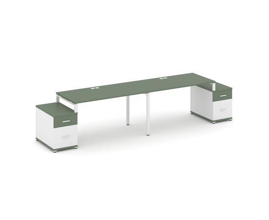 Концепт Рабочая станция 2 места с 2 опорными тумбами 3160/3892x720x750 CN.ORS-324 A Кобо/Белый Бриллиант/Металл Белый, Основной цвет: Кобо/Белый Бриллиант/Металл Белый, Ширина: 3892, Высота: 750, Глубина: 720, Максимальная ширина: 3892, Максимальная глубина: 720, Минимальная ширина: 3160, Максимальная высота: 750, Вес: 117,15, Объем: 0,317, Бренд: РИВА ООО, Артикул для сайта: CN.ORS-324 A, изображение 2post-test