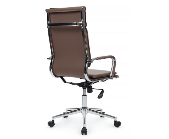 Кресло Хьюго RCH 57x56x109/119 6003-1SE Коричневый, Основной цвет: Коричневый, Ширина: 57, Высота: 119, Глубина: 56, Максимальная ширина: 57, Максимальная глубина: 56, Максимальная высота: 119, Вес: 14,8, Материал сиденья: экокожа, Механизм: топ-ган, Подголовник: металлические хромированные, с накладками из экокожи в цвет кресла, Цвет сиденья: Коричневый, Цвет спинки: Коричневый, Максимальная нагрузка: 120, Материал спинки: экокожа, Гарантия: 1 год, Страна производитель: Китай, Объем: 0,288, Бренд: РИВА ООО, Артикул для сайта: 6003-1SE, изображение 3post-test