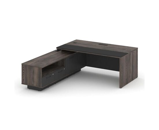 Дюкс Стол с большой опорной тумбой левый с электрификацией 2200x2200x750 DX.SRT.EB-220 (L) Каштан Сиерра/Базальт/Черный Мат.Гл./Пластик Черный/Ручка Черный Мат.Гл./W-12, Основной цвет: Каштан Сиерра/Базальт/Черный Мат.Гл./Пластик Черный/Ручка Черный Мат.Гл./W-12, Ширина: 2200, Высота: 750, Глубина: 2200, Максимальная ширина: 2200, Максимальная глубина: 2200, Максимальная высота: 750, Объем: 0,356, Бренд: РИВА ООО, Артикул для сайта: DX.SRT.EB-220 (L), изображение 2post-test