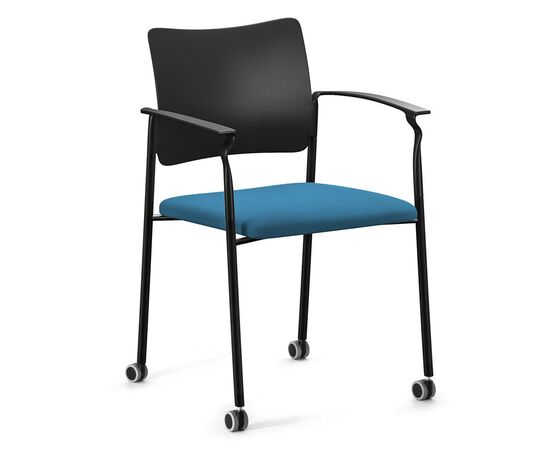 ПИНКО/PINKO Кресло на черных колесах с подлокотниками 44/59x45/48xh79 Pinko plastic cast black SLW 58 Arms ЧЕРНЫЙ/ГОЛУБ/ЧЕРНЫЙ, Основной цвет: ЧЕРНЫЙ/ГОЛУБ/ЧЕРНЫЙ, Ширина: 59, Высота: 79, Глубина: 48, Максимальная ширина: 59, Максимальная глубина: 48, Минимальная ширина: 44, Максимальная высота: 79, Минимальная глубина: 45, Вес: 8, Объем: 0,12, Бренд: ЦЕНТРЭКСИМ ООО, Артикул для сайта: Pinko plastic cast black SLW 58 Arms, изображение 2post-test