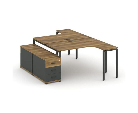 Концепт Рабочая станция с двойной опорной тумбой 1580/1946x2400x750 CN.DSA-302 A Сандал Янтарный/Антрацит NEW/Металл Антрацит, Основной цвет: Сандал Янтарный/Антрацит NEW/Металл Антрацит, Ширина: 1946, Высота: 750, Глубина: 2400, Максимальная ширина: 1946, Максимальная глубина: 2400, Минимальная ширина: 1580, Максимальная высота: 750, Вес: 139,27, Объем: 0,402, Бренд: РИВА ООО, Артикул для сайта: CN.DSA-302 A, изображение 2post-test