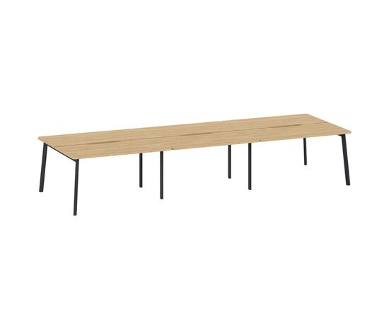 ФЛЕКС/FLEX Бенч на 6 рабочих мест с вырезом 474x141xh76 FLEX 6-bench 158*68 6Z (7016) Гикори/Графит, Основной цвет: Гикори/Графит, Ширина: 474, Высота: 76, Глубина: 141, Максимальная ширина: 474, Максимальная глубина: 141, Максимальная высота: 76, Вес: 175,7, Объем: 0,4, Бренд: ЦЕНТРЭКСИМ ООО, Артикул для сайта: FLEX 6-bench 158*68 6Z (7016), изображение 2post-test