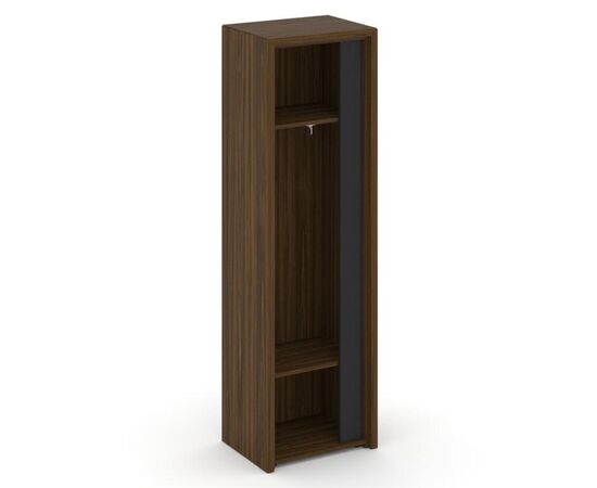 Корнер Гардероб узкий 600x450x2000 COR.GB-1 (L) Орех Лоренцо/Графит, Основной цвет: Орех Лоренцо/Графит, Ширина: 600, Высота: 2000, Глубина: 450, Максимальная ширина: 600, Максимальная глубина: 450, Максимальная высота: 2000, Объем: 0,214, Бренд: РИВА ООО, Артикул: COR.GB-1 (L), изображение 2post-test