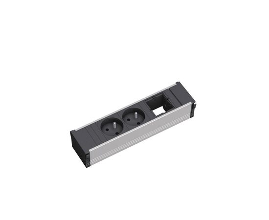 КОНИ МАЛЫЙ/CONI SMALL Розетблок 2+1п L217 912.003 серо-черный, Основной цвет: серо-черный, Ширина: 217, Максимальная ширина: 217, Вес: 0,45, Объем: 0,017, Бренд: ЦЕНТРЭКСИМ ООО, Артикул для сайта: 912.003, изображение 2post-test