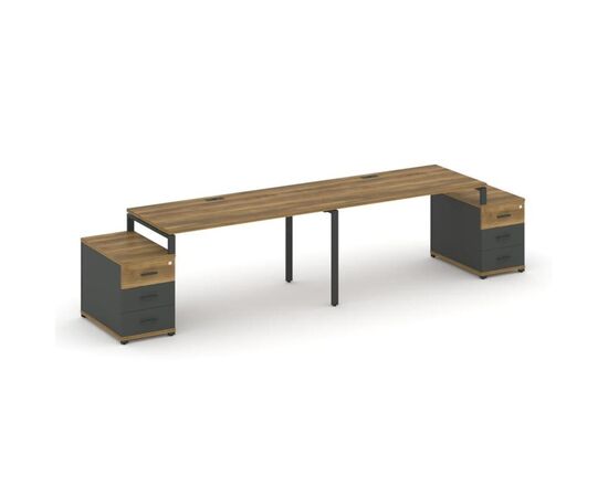 Концепт Рабочая станция 2 места с 2 опорными тумбами 2360/3092x720x750 CN.ORS-318 A Сандал Янтарный/Антрацит NEW/Металл Антрацит, Основной цвет: Сандал Янтарный/Антрацит NEW/Металл Антрацит, Ширина: 3092, Высота: 750, Глубина: 720, Максимальная ширина: 3092, Максимальная глубина: 720, Минимальная ширина: 2360, Максимальная высота: 750, Вес: 108,36, Объем: 0,244, Бренд: РИВА ООО, Артикул для сайта: CN.ORS-318 A, изображение 2post-test
