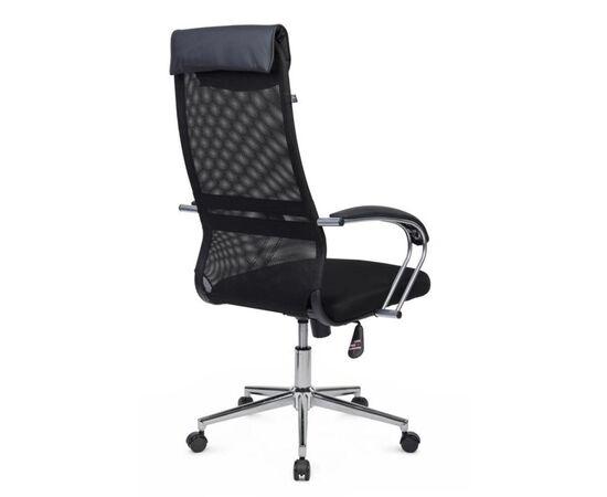 Кресло Сэт RCH 60x72x113/123 STCH-208 Чёрный, Основной цвет: Чёрный, Ширина: 60, Высота: 123, Глубина: 72, Максимальная ширина: 60, Максимальная глубина: 72, Максимальная высота: 123, Вес: 12,2, Материал сиденья: ткань, Механизм: топ-ган, Подголовник: хром, с накладками из экокожи в цвет кресла, Цвет сиденья: Черный, Цвет спинки: Черный, Максимальная нагрузка: 120, Материал спинки: экокожа/сетка, Гарантия: 1 год, Страна производитель: Россия, Объем: 0,128, Бренд: РИВА ООО, Артикул для сайта: STCH-208, изображение 3post-test