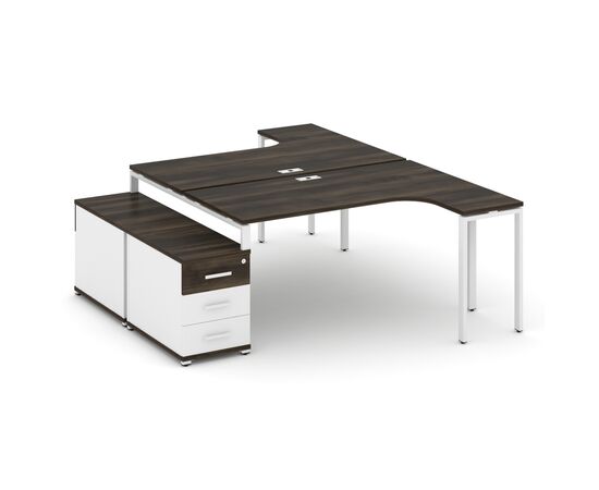 Концепт Рабочая станция с двойной опорной тумбой 1580/1946x2400x750 CN.DSA-302 A Дуб Мали/Белый Бриллиант/Металл Белый, Основной цвет: Дуб Мали/Белый Бриллиант/Металл Белый, Ширина: 1946, Высота: 750, Глубина: 2400, Максимальная ширина: 1946, Максимальная глубина: 2400, Минимальная ширина: 1580, Максимальная высота: 750, Вес: 139,27, Объем: 0,402, Бренд: РИВА ООО, Артикул для сайта: CN.DSA-302 A, изображение 2post-test