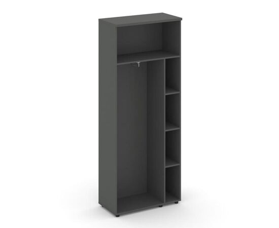 Стайл Проджект Гардероб широкий неглубокий 796x400x1982 SN.GB.E-003 Антрацит NEW/Вяз Благородный/Черный Ручки, Основной цвет: Антрацит NEW/Вяз Благородный/Черный Ручки, Ширина: 796, Высота: 1982, Глубина: 400, Максимальная ширина: 796, Максимальная глубина: 400, Максимальная высота: 1982, Объем: 0,097, Бренд: РИВА ООО, Артикул для сайта: SN.GB.E-003, изображение 2post-test