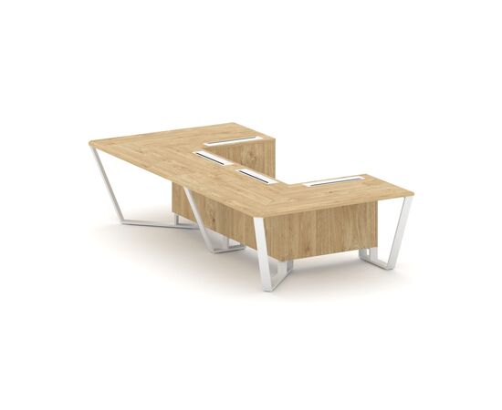 Стил Мит Стол переговорный П-образный 1600x3200x750 KD-PR.B.SP-07P Тиквуд Светлый/Металл белый, Основной цвет: Тиквуд Светлый/Металл белый, Ширина: 1600, Высота: 750, Глубина: 3200, Максимальная ширина: 1600, Максимальная глубина: 3200, Максимальная высота: 750, Объем: 0,773, Бренд: РИВА ООО, Артикул для сайта: KD-PR.B.SP-07P, изображение 2post-test