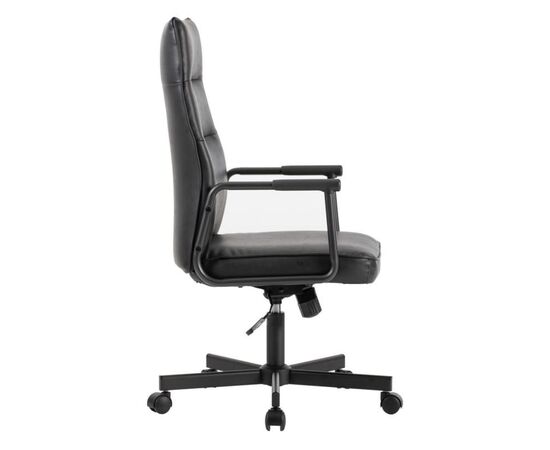 Кресло Стен 68x68x103/113 W-263H Чёрный, Основной цвет: Чёрный, Ширина: 68, Высота: 113, Глубина: 68, Максимальная ширина: 68, Максимальная глубина: 68, Максимальная высота: 113, Вес: 14, Материал сиденья: экокожа, Механизм: топ-ган, Подголовник: черный металл с пластиковыми накладками, Цвет спинки: Черный, Максимальная нагрузка: 120, Цвет сиденья: Черный, Материал спинки: экокожа, Страна производитель: Китай, Объем: 0,114, Бренд: РИВА ООО, Артикул для сайта: W-263H, изображение 2post-test