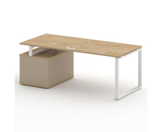 Шифт Стол руководителя с опорной тумбой правый 2000x904x753 SK.SRT-200.P (R) Тиквуд Светлый/Капучино/Металл Белый, Основной цвет: Тиквуд Светлый/Капучино/Металл Белый, Ширина: 2000, Высота: 753, Глубина: 904, Материал: Столы руководителя, Максимальная ширина: 2000, Максимальная глубина: 904, Максимальная высота: 753, Объем: 0,206, Бренд: РИВА ООО, Артикул для сайта: SK.SRT-200.P (R), изображение 2post-test