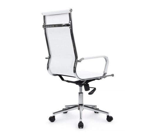 Кресло Хьюго RCH 57x56x109/119 6001-1SE Белый, Основной цвет: Белый, Ширина: 57, Высота: 119, Глубина: 56, Максимальная ширина: 57, Максимальная глубина: 56, Максимальная высота: 119, Вес: 12,6, Материал сиденья: сетка, Механизм: топ-ган, Подголовник: металлические хромированные, с накладками из сетки в цвет кресла, Цвет сиденья: Белый, Цвет спинки: Белый, Максимальная нагрузка: 120, Материал спинки: сетка, Гарантия: 1 год, Страна производитель: Китай, Объем: 0,288, Бренд: РИВА ООО, Артикул для сайта: 6001-1SE, изображение 3post-test