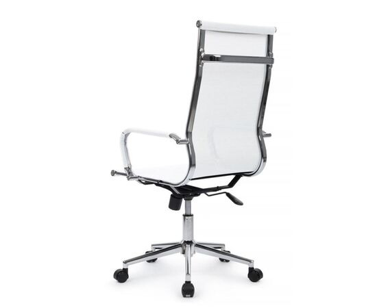 Кресло Хьюго RCH 57x56x109/119 6001-1SE Белый, Основной цвет: Белый, Ширина: 57, Высота: 119, Глубина: 56, Максимальная ширина: 57, Максимальная глубина: 56, Максимальная высота: 119, Вес: 12,6, Материал сиденья: сетка, Механизм: топ-ган, Подголовник: металлические хромированные, с накладками из сетки в цвет кресла, Цвет сиденья: Белый, Цвет спинки: Белый, Максимальная нагрузка: 120, Материал спинки: сетка, Гарантия: 1 год, Страна производитель: Китай, Объем: 0,288, Бренд: РИВА ООО, Артикул для сайта: 6001-1SE, изображение 5post-test