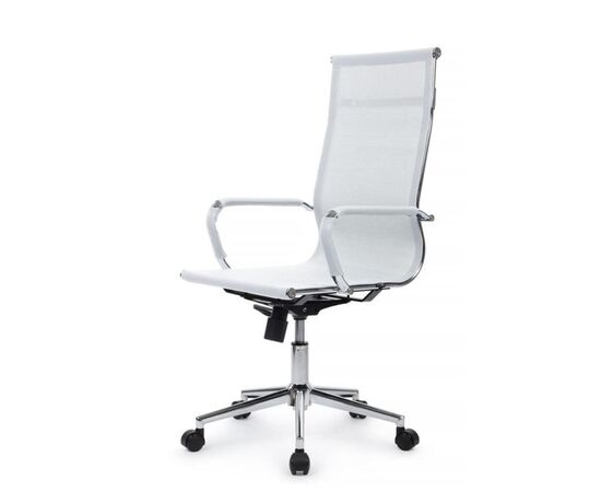 Кресло Хьюго RCH 57x56x109/119 6001-1SE Белый, Основной цвет: Белый, Ширина: 57, Высота: 119, Глубина: 56, Максимальная ширина: 57, Максимальная глубина: 56, Максимальная высота: 119, Вес: 12,6, Материал сиденья: сетка, Механизм: топ-ган, Подголовник: металлические хромированные, с накладками из сетки в цвет кресла, Цвет сиденья: Белый, Цвет спинки: Белый, Максимальная нагрузка: 120, Материал спинки: сетка, Гарантия: 1 год, Страна производитель: Китай, Объем: 0,288, Бренд: РИВА ООО, Артикул для сайта: 6001-1SE, изображение 7post-test