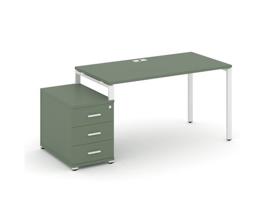 Концепт Стол письменный с 1 опорной тумбой 1380/1746x720x750 CN.SP-303 A Кобо/Металл белый, Основной цвет: Кобо/Металл белый, Ширина: 1746, Высота: 750, Глубина: 720, Максимальная ширина: 1746, Максимальная глубина: 720, Минимальная ширина: 1380, Максимальная высота: 750, Вес: 58,68, Объем: 0,15, Бренд: РИВА ООО, Артикул для сайта: CN.SP-303 A, изображение 2post-test