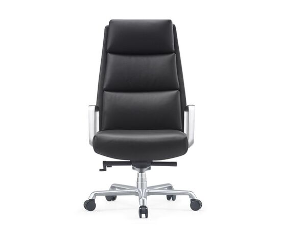Кресло Ньюман 64x78x121/129 A2415 Чёрный, Основной цвет: Чёрный, Ширина: 64, Высота: 129, Глубина: 78, Максимальная ширина: 64, Максимальная глубина: 78, Максимальная высота: 129, Вес: 28, Материал сиденья: натуральная кожа/экокожа, Механизм: синхромеханизм с фиксацией в 4 положениях, Подголовник: алюминий, съемные пластиковые накладки, Цвет сиденья: Черный, Цвет спинки: Черный, Максимальная нагрузка: 250, Материал спинки: натуральная кожа/экокожа, Гарантия: 5 лет, Страна производитель: Китай, Объем: 0,311, Бренд: РИВА ООО, Артикул для сайта: A2415, изображение 5post-test