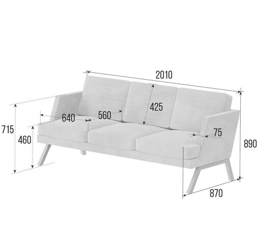 Алдо Диван трёхместный 2010x875x890 ALD-03L Timless 020/Металл Капучино, Основной цвет: Timless 020/Металл Капучино, Ширина: 2010, Высота: 890, Глубина: 875, Максимальная ширина: 2010, Максимальная глубина: 875, Максимальная высота: 890, Вес: 53,5, Объем: 1,56, Бренд: РИВА ООО, Артикул для сайта: ALD-03L, изображение 2post-test