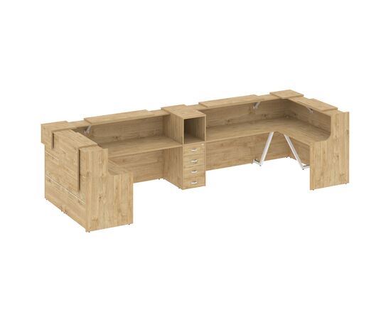 Оникс Ресепшн 4714x1768x1187 O.R-K-37 Тиквуд Светлый, Основной цвет: Тиквуд Светлый, Ширина: 4714, Высота: 1187, Глубина: 1768, Максимальная ширина: 4714, Максимальная глубина: 1768, Максимальная высота: 1187, Объем: 1,021, Бренд: РИВА ООО, Артикул для сайта: O.R-K-37, изображение 2post-test
