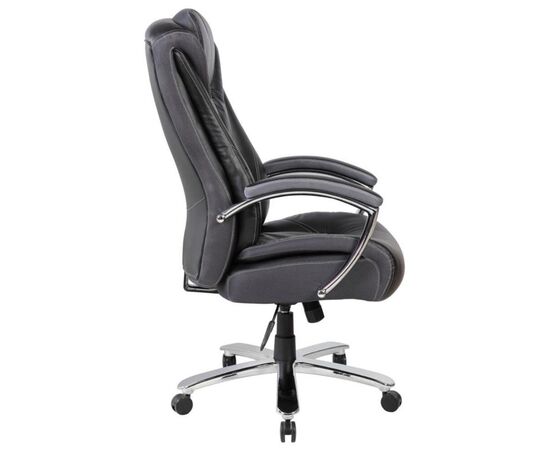 Кресло Босс RCH 71x84x114/124 9373 Чёрный, Основной цвет: Чёрный, Ширина: 71, Высота: 124, Глубина: 84, Максимальная ширина: 71, Максимальная глубина: 84, Максимальная высота: 124, Вес: 27, Материал сиденья: экокожа, Механизм: топ-ган усиленный, Подголовник: металл, с накладками из экокожи в цвет кресла, Цвет сиденья: Черный, Цвет спинки: Черный, Максимальная нагрузка: 150, Материал спинки: экокожа, Гарантия: 1 год, Страна производитель: Китай, Объем: 0,3, Бренд: РИВА ООО, Артикул для сайта: 9373, изображение 2post-test
