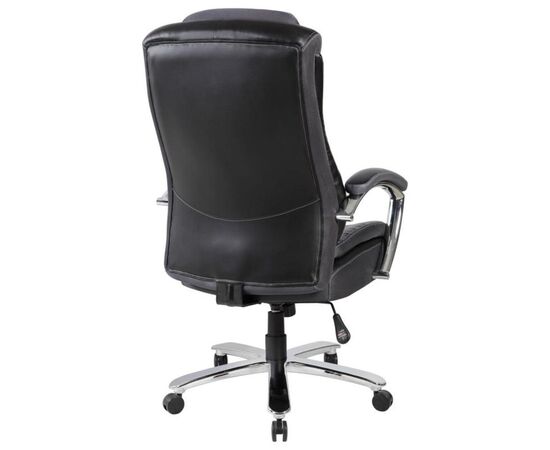 Кресло Босс RCH 71x84x114/124 9373 Чёрный, Основной цвет: Чёрный, Ширина: 71, Высота: 124, Глубина: 84, Максимальная ширина: 71, Максимальная глубина: 84, Максимальная высота: 124, Вес: 27, Материал сиденья: экокожа, Механизм: топ-ган усиленный, Подголовник: металл, с накладками из экокожи в цвет кресла, Цвет сиденья: Черный, Цвет спинки: Черный, Максимальная нагрузка: 150, Материал спинки: экокожа, Гарантия: 1 год, Страна производитель: Китай, Объем: 0,3, Бренд: РИВА ООО, Артикул для сайта: 9373, изображение 3post-test