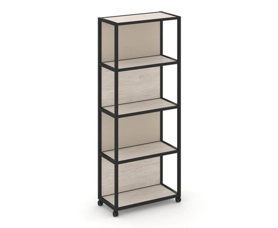 Шелф Мобайл Стеллаж 5 уровней 1 секция 800x400x2000 VR.LT-STK-504.08 Денвер Светлый/Металл Черный/W-04, Основной цвет: Денвер Светлый/Металл Черный/W-04, Ширина: 800, Высота: 2000, Глубина: 400, Максимальная ширина: 800, Максимальная глубина: 400, Максимальная высота: 2000, Объем: 0,127, Бренд: РИВА ООО, Артикул для сайта: VR.LT-STK-504.08, изображение 2post-test