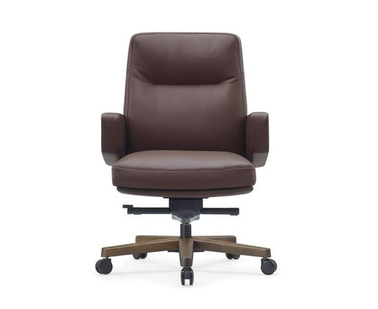 Кресло Рафаэль-M 67x69x102/107 B2119 Коричневый, Основной цвет: Коричневый, Ширина: 67, Высота: 107, Глубина: 69, Максимальная ширина: 67, Максимальная глубина: 69, Максимальная высота: 107, Вес: 37, Материал сиденья: натуральная кожа/экокожа, Механизм: синхромеханизм с фиксацией в 4 положениях, Подголовник: обтянутые кожей в цвет кресла, Цвет сиденья: Коричневый, Цвет спинки: Коричневый, Максимальная нагрузка: 250, Материал спинки: натуральная кожа/экокожа, Гарантия: 5 лет, Страна производитель: Китай, Объем: 0,549, Бренд: РИВА ООО, Артикул для сайта: B2119, изображение 5post-test