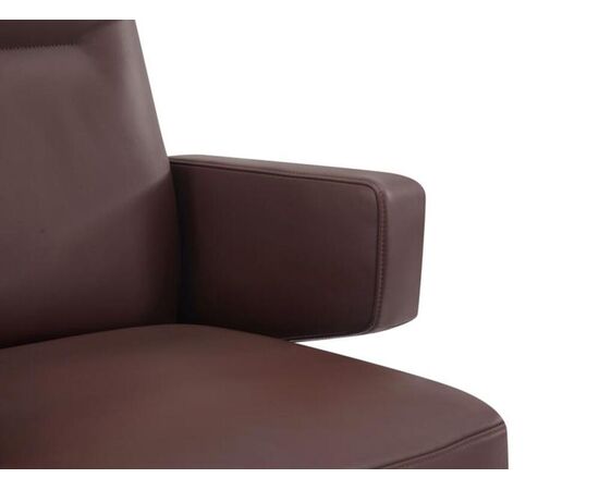 Кресло Рафаэль-M 67x69x102/107 B2119 Коричневый, Основной цвет: Коричневый, Ширина: 67, Высота: 107, Глубина: 69, Максимальная ширина: 67, Максимальная глубина: 69, Максимальная высота: 107, Вес: 37, Материал сиденья: натуральная кожа/экокожа, Механизм: синхромеханизм с фиксацией в 4 положениях, Подголовник: обтянутые кожей в цвет кресла, Цвет сиденья: Коричневый, Цвет спинки: Коричневый, Максимальная нагрузка: 250, Материал спинки: натуральная кожа/экокожа, Гарантия: 5 лет, Страна производитель: Китай, Объем: 0,549, Бренд: РИВА ООО, Артикул для сайта: B2119, изображение 8post-test