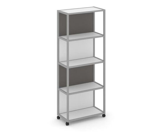 Шелф Мобайл Стеллаж 5 уровней 1 секция 1200x400x2000 VR.LT-STK-504.12 Белый Бриллиант/Металл Серый/W-26, Основной цвет: Белый Бриллиант/Металл Серый/W-26, Ширина: 1200, Высота: 2000, Глубина: 400, Максимальная ширина: 1200, Максимальная глубина: 400, Максимальная высота: 2000, Объем: 0,143, Бренд: РИВА ООО, Артикул для сайта: VR.LT-STK-504.12, изображение 2post-test