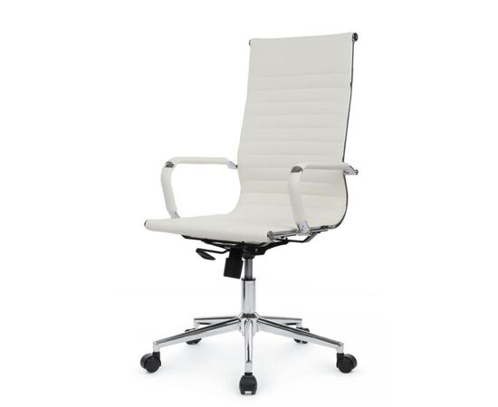 Кресло Хьюго RCH 57x56x109/119 6002-1SE Белый, Основной цвет: Белый, Ширина: 57, Высота: 119, Глубина: 56, Максимальная ширина: 57, Максимальная глубина: 56, Максимальная высота: 119, Вес: 12,6, Материал сиденья: экокожа, Механизм: топ-ган, Подголовник: металлические хромированные, с накладками из экокожи в цвет кресла, Цвет сиденья: Белый, Цвет спинки: Белый, Максимальная нагрузка: 120, Материал спинки: экокожа, Гарантия: 1 год, Страна производитель: Китай, Объем: 0,288, Бренд: РИВА ООО, Артикул для сайта: 6002-1SE, изображение 7post-test