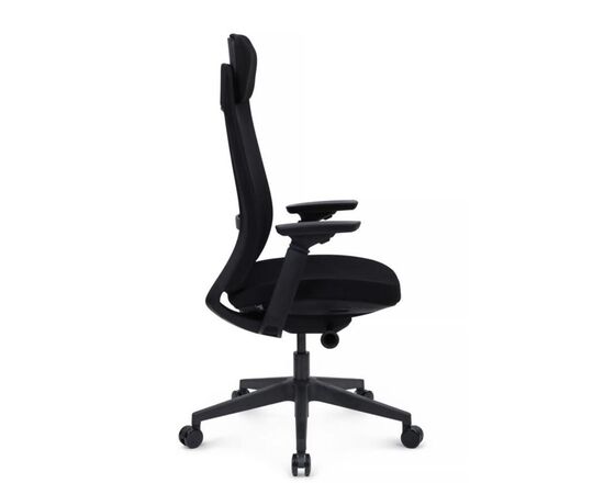 Кресло Миратт 67x56x115/125 MRTB-001 Чёрный, Основной цвет: Чёрный, Ширина: 67, Высота: 125, Глубина: 56, Максимальная ширина: 67, Максимальная глубина: 56, Максимальная высота: 125, Вес: 20, Материал сиденья: ткань, Механизм: синхромеханизм с клавишным слайдером, Подголовник: черный пластик 3D, Цвет сиденья: Черный, Цвет спинки: Черный, Максимальная нагрузка: 120, Материал спинки: сетка, Объем: 0,203, Бренд: РИВА ООО, Артикул для сайта: MRTB-001, изображение 2post-test