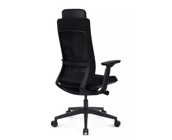 Кресло Миратт 67x56x115/125 MRTB-001 Чёрный, Основной цвет: Чёрный, Ширина: 67, Высота: 125, Глубина: 56, Максимальная ширина: 67, Максимальная глубина: 56, Максимальная высота: 125, Вес: 20, Материал сиденья: ткань, Механизм: синхромеханизм с клавишным слайдером, Подголовник: черный пластик 3D, Цвет сиденья: Черный, Цвет спинки: Черный, Максимальная нагрузка: 120, Материал спинки: сетка, Объем: 0,203, Бренд: РИВА ООО, Артикул для сайта: MRTB-001, изображение 3post-test