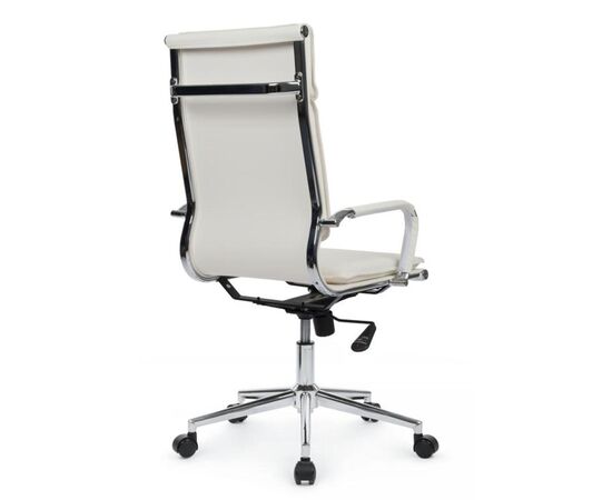 Кресло Хьюго RCH 57x56x109/119 6003-1SE Белый, Основной цвет: Белый, Ширина: 57, Высота: 119, Глубина: 56, Максимальная ширина: 57, Максимальная глубина: 56, Максимальная высота: 119, Вес: 14,8, Материал сиденья: экокожа, Механизм: топ-ган, Подголовник: металлические хромированные, с накладками из экокожи в цвет кресла, Цвет сиденья: Белый, Цвет спинки: Белый, Максимальная нагрузка: 120, Материал спинки: экокожа, Гарантия: 1 год, Страна производитель: Китай, Объем: 0,288, Бренд: РИВА ООО, Артикул для сайта: 6003-1SE, изображение 2post-test