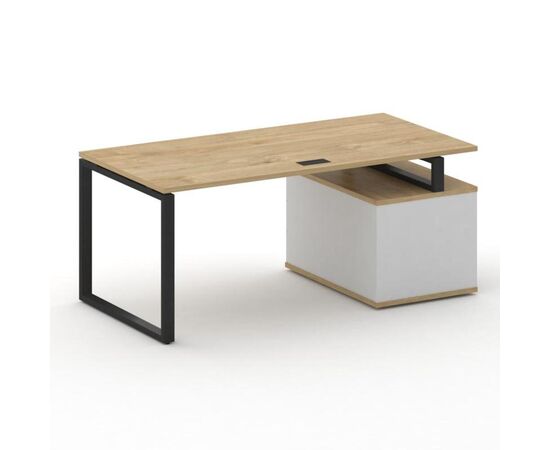 Шифт Стол руководителя с опорной тумбой левый 1800x904x753 SK.SRT-180.P (L) Тиквуд Светлый/Белый Бриллиант/Металл Черный, Основной цвет: Тиквуд Светлый/Белый Бриллиант/Металл Черный, Ширина: 1800, Высота: 753, Глубина: 904, Материал: Столы руководителя, Максимальная ширина: 1800, Максимальная глубина: 904, Максимальная высота: 753, Объем: 0,198, Бренд: РИВА ООО, Артикул для сайта: SK.SRT-180.P (L), изображение 2post-test