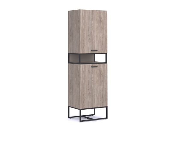 КАЛИПСО/CALIPSO Шкаф с открытой полкой 60x44xh204 138H003 LB/E8 (9005) ОРЕХ БАРСЕЛОН/БАЗАЛ, Основной цвет: ОРЕХ БАРСЕЛОН/БАЗАЛ, Ширина: 60, Высота: 204, Глубина: 44, Максимальная ширина: 60, Максимальная глубина: 44, Максимальная высота: 204, Вес: 79, Объем: 0,162, Бренд: ЦЕНТРЭКСИМ ООО, Артикул для сайта: 138H003 LB/E8 (9005), изображение 2post-test