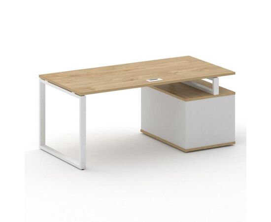 Шифт Стол руководителя с опорной тумбой левый 1800x904x753 SK.SRT-180.P (L) Тиквуд Светлый/Белый Бриллиант/Металл Белый, Основной цвет: Тиквуд Светлый/Белый Бриллиант/Металл Белый, Ширина: 1800, Высота: 753, Глубина: 904, Материал: Столы руководителя, Максимальная ширина: 1800, Максимальная глубина: 904, Максимальная высота: 753, Объем: 0,198, Бренд: РИВА ООО, Артикул для сайта: SK.SRT-180.P (L), изображение 2post-test